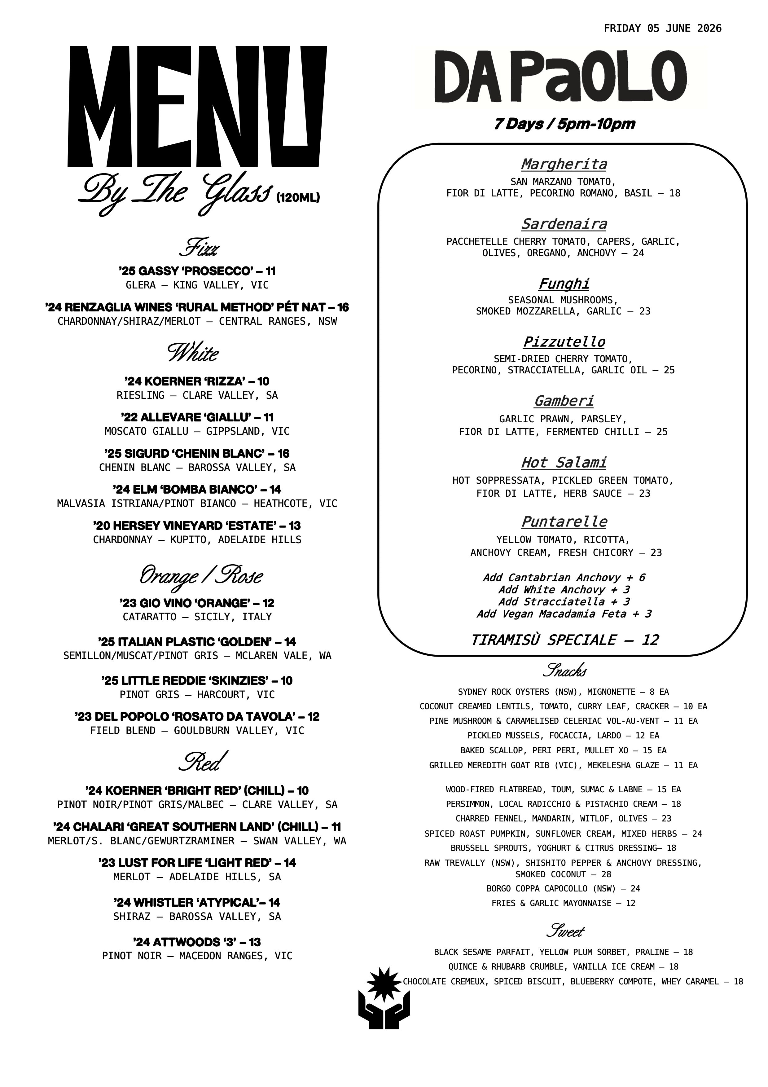 Bar-Menu